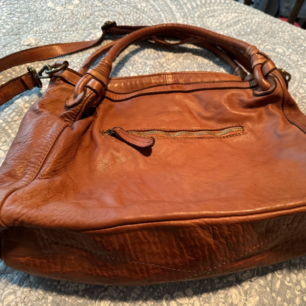 Brown leather bag